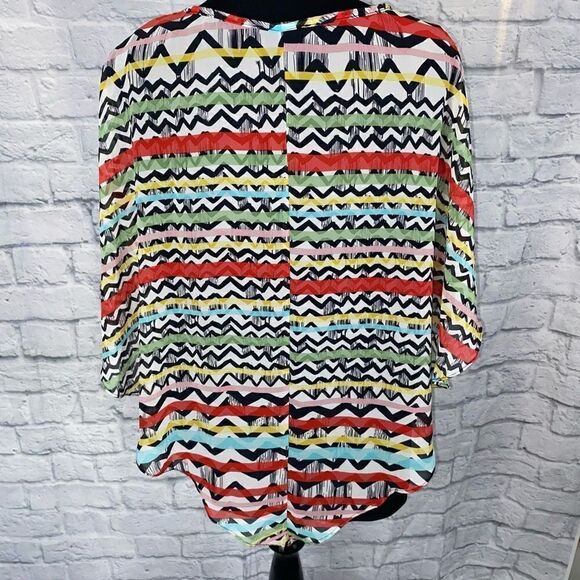 Robert Louis womens LG tank top w/multicolor sheer top - Picture 8 of 12